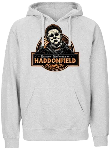 Halloween in Haddonfield - Horror, Halloween, movie, horror movie, villain, classic movie - Fairtrade Hoodie