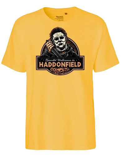Halloween in Haddonfield - Horror, Halloween, movie, horror movie, villain, classic movie - Fairtrade T-Shirt