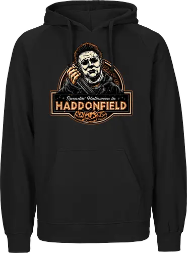 Halloween in Haddonfield - Horror, Halloween, movie, horror movie, villain, classic movie - Fairtrade Hoodie