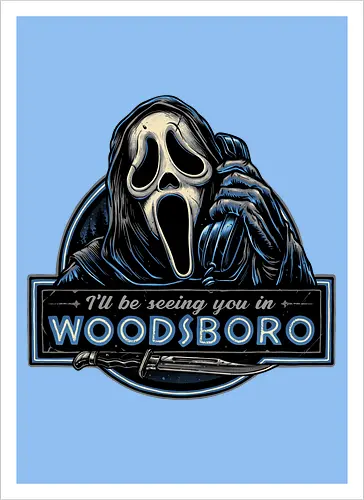 See you in Woodsboro - Horror, Halloween, movie, horror movie, villain, classic movie - Kunstdruck