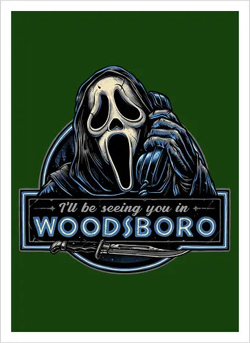 See you in Woodsboro - Horror, Halloween, movie, horror movie, villain, classic movie - Kunstdruck
