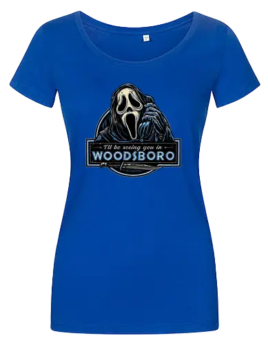 See you in Woodsboro - Horror, Halloween, movie, horror movie, villain, classic movie - Damen T-Shirt