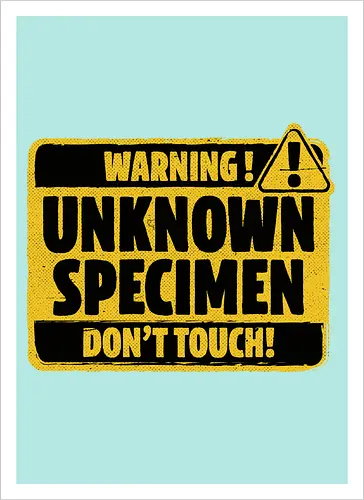 Element of Unknown Science - Chemistry Joke, Chemistry Humor, Biology, Mistakes, Accidents, Oopsie, Discover, Discovery, Warning, Caution, Sign, Safety, Unsafe, Safely, Lab, Laboratory, Science, Scientist, Scientific Science Art, Scientists, Science Humor, Science Joke, Funny Science, Retro Science, Sarcastic Science, Vintage Science, Funny Science Quote, Periodic Table, Stem, Humor, Joke, Fun, Funny, Sarcasm, Sarcastic, Irony, Ironic, Research, Physics, Chemistry - Kunstdruck