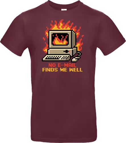 Pixel Email Fire Computer - Pixel Art, Pixel, Pixels, Email, Work, Workplace, Working, No Work, Hard Work, Not To Work, Work Life, Workspace, Fire, Flames, Flame, Retro Computer Design, Retro Computer Art, Computer, Fine, I'm Fine, Everything Is Fine, This Is Fine, Vintage, Retro, Retro Vintage, Old, Old School, Oldschool, Sarcasm, Sarcastic Art, Sarcastic, Sarcastic Humor, Sarcastic Quote, Irony, Ironic Humor, Ironic, Quote, Ironic, Jokes, Joke, Fun, Funny, Memes, Meme, Internet, Wellness, Well - Standard T-Shirt