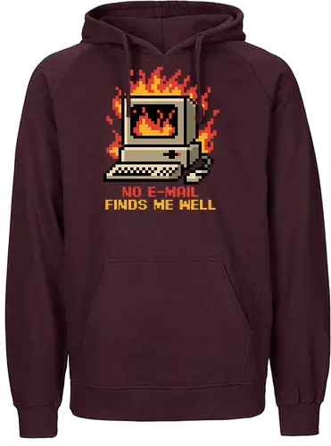 Pixel Email Fire Computer - Pixel Art, Pixel, Pixels, Email, Work, Workplace, Working, No Work, Hard Work, Not To Work, Work Life, Workspace, Fire, Flames, Flame, Retro Computer Design, Retro Computer Art, Computer, Fine, I'm Fine, Everything Is Fine, This Is Fine, Vintage, Retro, Retro Vintage, Old, Old School, Oldschool, Sarcasm, Sarcastic Art, Sarcastic, Sarcastic Humor, Sarcastic Quote, Irony, Ironic Humor, Ironic, Quote, Ironic, Jokes, Joke, Fun, Funny, Memes, Meme, Internet, Wellness, Well - Fairtrade Hoodie