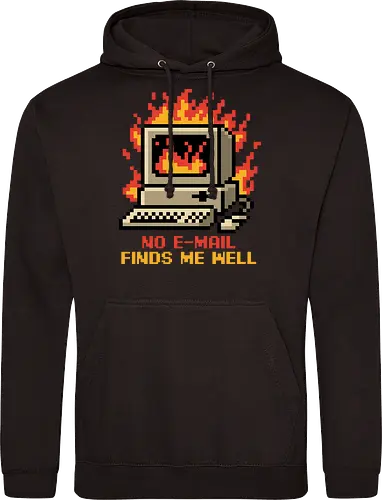 Pixel Email Fire Computer - Pixel Art, Pixel, Pixels, Email, Work, Workplace, Working, No Work, Hard Work, Not To Work, Work Life, Workspace, Fire, Flames, Flame, Retro Computer Design, Retro Computer Art, Computer, Fine, I'm Fine, Everything Is Fine, This Is Fine, Vintage, Retro, Retro Vintage, Old, Old School, Oldschool, Sarcasm, Sarcastic Art, Sarcastic, Sarcastic Humor, Sarcastic Quote, Irony, Ironic Humor, Ironic, Quote, Ironic, Jokes, Joke, Fun, Funny, Memes, Meme, Internet, Wellness, Well - Standard Hoodie