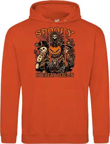 Halloween Spooky Every Season - Halloween, Halloween Design, Fall, Fall Leaves, Fall Vibes, Leaves, Leaf, Tropical Leaves, Winter, Winter Magic, Snowman, Summer, Summertime, Summerween, Summer Humor, Cocktail, Beach, Spring, Spring Season, Spring Vibes, Season, Seasons, Halloween Art, Halloween Aesthetic, Halloween Pumpkin, Halloween Vibes, Spooky, Spooky Season, Creepy, Scary, Scary Art, Pumpkins, Pumpkin, Jack-o-lantern, Jack O Lantern Design, Jack O Lantern, Skeleton, Skull, Dark, Spirit, Horror, Horror Stories, Fright, Magical Creatures, Creature, Scarecrow, Autumn, Autumn Leaves, Autumn Vibes, Autumn Season, Fall Season, Pumpkin Season - Standard Hoodie