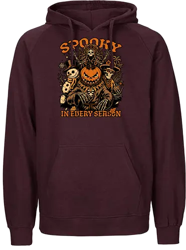 Halloween Spooky Every Season - Halloween, Halloween Design, Fall, Fall Leaves, Fall Vibes, Leaves, Leaf, Tropical Leaves, Winter, Winter Magic, Snowman, Summer, Summertime, Summerween, Summer Humor, Cocktail, Beach, Spring, Spring Season, Spring Vibes, Season, Seasons, Halloween Art, Halloween Aesthetic, Halloween Pumpkin, Halloween Vibes, Spooky, Spooky Season, Creepy, Scary, Scary Art, Pumpkins, Pumpkin, Jack-o-lantern, Jack O Lantern Design, Jack O Lantern, Skeleton, Skull, Dark, Spirit, Horror, Horror Stories, Fright, Magical Creatures, Creature, Scarecrow, Autumn, Autumn Leaves, Autumn Vibes, Autumn Season, Fall Season, Pumpkin Season - Fairtrade Hoodie