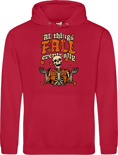 Skeleton Autumn Leaves - Halloween, Halloween Design, Halloween Art, Halloween Aesthetic, Halloween Pumpkin, Halloween Vibes, Spooky, Spooky Season, Creepy, Scary, Scary Art, Pumpkins, Pumpkin, Skeleton, Skull, Dark, Horror, Horror Stories, Fright, Creature, Autumn, Autumn Leaves, Autumn Vibes, Autumn Season, Fall, Fall Leaves, Fall Vibes, Leaves, Leaf, Pumpkin Season, Fun, Funny, Dark Humor, Humor, Sarcastic, Sarcasm, Irony, Dread, Existential Dread. Laugh, Laughing, Nihilist Humor, Nihilist, Relatable, Pain - Standard Hoodie