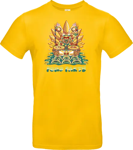 POND PARTY (variant 1) - groovy, frog, party, pond, nature, retro, vintage, swamp, lake - Standard T-Shirt