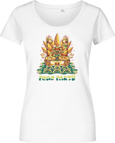 POND PARTY (variant 1) - groovy, frog, party, pond, nature, retro, vintage, swamp, lake - Damen T-Shirt