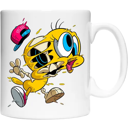 Freaky Streetwear Gelber Kanarienvogel - Underground Horror Cartoon - freaky Vogel Kunst, Gangster Cartoon Horror, urbane Neon Pop Art, Skelett Kanarienvogel Streetwear, gelber Kanarienvogel Horror, Cartoon Streetwear Freaky, freaky Mütze Cartoon, gelbes Kanarienvogel Skelett, Tweety Bird freaky, Looney Tunes streetwear, cartoon underground, Warner Bros horror, Tweety Bird gangster, hip hop cartoon, Looney Tunes horror, Tweety Bird skeleton, cartoon horror art, Tweety Bird streetwear, Looney Tunes fan art, Underground Cartoon Kunst, Hip Hop Cartoon Horror, Geek Streetwear Druck, Zombie Kanarienvogel Mütze, alternative urbane Kunst, Neon Cartoon Horror, lebhafter Horror Druck - Keramiktasse