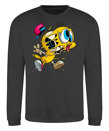 Freaky Streetwear Gelber Kanarienvogel - Underground Horror Cartoon - freaky Vogel Kunst, Gangster Cartoon Horror, urbane Neon Pop Art, Skelett Kanarienvogel Streetwear, gelber Kanarienvogel Horror, Cartoon Streetwear Freaky, freaky Mütze Cartoon, gelbes Kanarienvogel Skelett, Tweety Bird freaky, Looney Tunes streetwear, cartoon underground, Warner Bros horror, Tweety Bird gangster, hip hop cartoon, Looney Tunes horror, Tweety Bird skeleton, cartoon horror art, Tweety Bird streetwear, Looney Tunes fan art, Underground Cartoon Kunst, Hip Hop Cartoon Horror, Geek Streetwear Druck, Zombie Kanarienvogel Mütze, alternative urbane Kunst, Neon Cartoon Horror, lebhafter Horror Druck - Sweatshirt