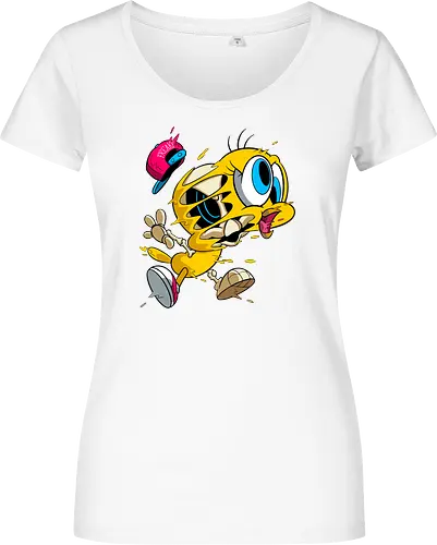 Freaky Streetwear Gelber Kanarienvogel - Underground Horror Cartoon - freaky Vogel Kunst, Gangster Cartoon Horror, urbane Neon Pop Art, Skelett Kanarienvogel Streetwear, gelber Kanarienvogel Horror, Cartoon Streetwear Freaky, freaky Mütze Cartoon, gelbes Kanarienvogel Skelett, Tweety Bird freaky, Looney Tunes streetwear, cartoon underground, Warner Bros horror, Tweety Bird gangster, hip hop cartoon, Looney Tunes horror, Tweety Bird skeleton, cartoon horror art, Tweety Bird streetwear, Looney Tunes fan art, Underground Cartoon Kunst, Hip Hop Cartoon Horror, Geek Streetwear Druck, Zombie Kanarienvogel Mütze, alternative urbane Kunst, Neon Cartoon Horror, lebhafter Horror Druck - Damen T-Shirt
