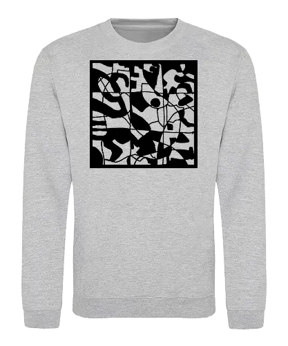 Fair and Square_Head - Patterns, black, random, graphic, streetwear graphic, artsy shirt, linocut art, Holzschnitt, handmade aesthetic, urban wear, illustration, graphic tee, artistic tee, indie ästhetik, boho vibe - Sweatshirt