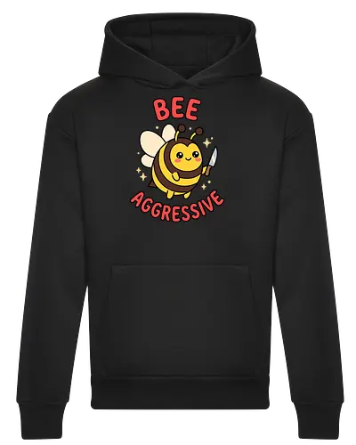 Bee Aggressive: The Killer Bee - funny bee shirt, bee aggressive graphic tee, kawaii animal streetwear, cute but psycho clothing, knife wielding animal design, ironic meme apparel, dark humor fashion, chubby bee merch, quirky graphic tee, funny insect pun shirt - Heavyweight Hoodie
