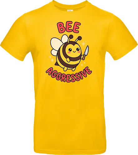 Bee Aggressive: The Killer Bee - funny bee shirt, bee aggressive graphic tee, kawaii animal streetwear, cute but psycho clothing, knife wielding animal design, ironic meme apparel, dark humor fashion, chubby bee merch, quirky graphic tee, funny insect pun shirt - Standard T-Shirt
