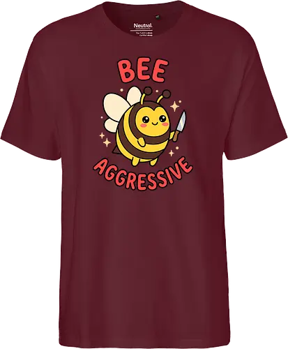 Bee Aggressive: The Killer Bee - funny bee shirt, bee aggressive graphic tee, kawaii animal streetwear, cute but psycho clothing, knife wielding animal design, ironic meme apparel, dark humor fashion, chubby bee merch, quirky graphic tee, funny insect pun shirt - Fairtrade T-Shirt