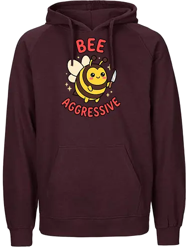 Bee Aggressive: The Killer Bee - funny bee shirt, bee aggressive graphic tee, kawaii animal streetwear, cute but psycho clothing, knife wielding animal design, ironic meme apparel, dark humor fashion, chubby bee merch, quirky graphic tee, funny insect pun shirt - Fairtrade Hoodie