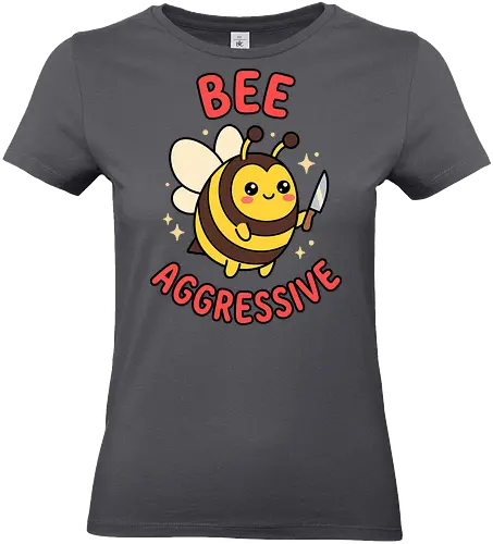 Bee Aggressive: The Killer Bee - funny bee shirt, bee aggressive graphic tee, kawaii animal streetwear, cute but psycho clothing, knife wielding animal design, ironic meme apparel, dark humor fashion, chubby bee merch, quirky graphic tee, funny insect pun shirt - Standard T-Shirt (Frauen)