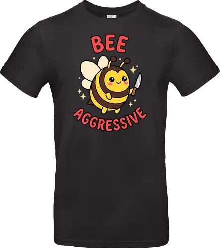 Bee Aggressive: The Killer Bee - funny bee shirt, bee aggressive graphic tee, kawaii animal streetwear, cute but psycho clothing, knife wielding animal design, ironic meme apparel, dark humor fashion, chubby bee merch, quirky graphic tee, funny insect pun shirt - Standard T-Shirt