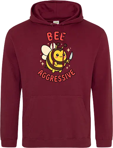 Bee Aggressive: The Killer Bee - funny bee shirt, bee aggressive graphic tee, kawaii animal streetwear, cute but psycho clothing, knife wielding animal design, ironic meme apparel, dark humor fashion, chubby bee merch, quirky graphic tee, funny insect pun shirt - Standard Hoodie