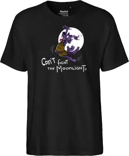 Can’t fight the Moonlight. - Halloween, Wolf, Werwolf, Monsta, Nedde, Mond, Mondlicht, Tanzen, Coyote Ugly, Teenwolf - Fairtrade T-Shirt