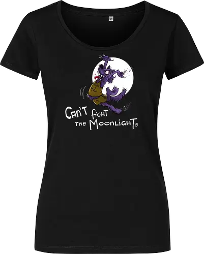 Can’t fight the Moonlight. - Halloween, Wolf, Werwolf, Monsta, Nedde, Mond, Mondlicht, Tanzen, Coyote Ugly, Teenwolf - Damen T-Shirt