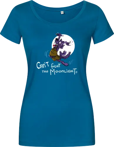 Can’t fight the Moonlight. - Halloween, Wolf, Werwolf, Monsta, Nedde, Mond, Mondlicht, Tanzen, Coyote Ugly, Teenwolf - Damen T-Shirt