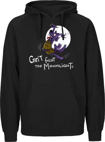 Can’t fight the Moonlight. - Halloween, Wolf, Werwolf, Monsta, Nedde, Mond, Mondlicht, Tanzen, Coyote Ugly, Teenwolf - Fairtrade Hoodie