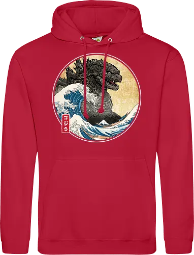 The Great Kaiju off Kanagawa - anime, manga, japan, japanese art, Kaiju, Kaiju, great wave off kanagawa - Standard Hoodie