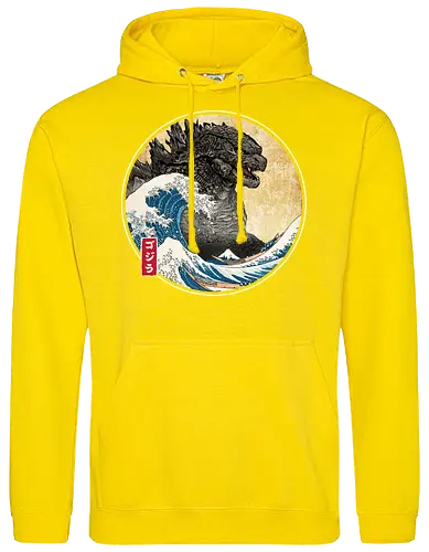 The Great Kaiju off Kanagawa - anime, manga, japan, japanese art, Kaiju, Kaiju, great wave off kanagawa - Standard Hoodie