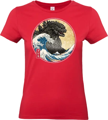 The Great Kaiju off Kanagawa - anime, manga, japan, japanese art, Kaiju, Kaiju, great wave off kanagawa - Standard T-Shirt (Frauen)