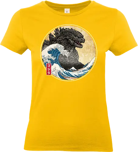 The Great Kaiju off Kanagawa - anime, manga, japan, japanese art, Kaiju, Kaiju, great wave off kanagawa - Standard T-Shirt (Frauen)