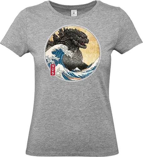 The Great Kaiju off Kanagawa - anime, manga, japan, japanese art, Kaiju, Kaiju, great wave off kanagawa - Standard T-Shirt (Frauen)