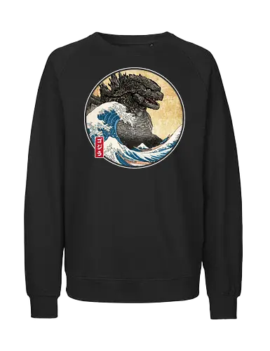 The Great Kaiju off Kanagawa - anime, manga, japan, japanese art, Kaiju, Kaiju, great wave off kanagawa - Fairtrade Sweatshirt