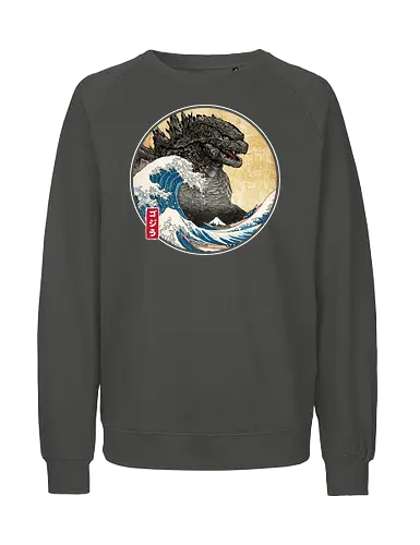 The Great Kaiju off Kanagawa - anime, manga, japan, japanese art, Kaiju, Kaiju, great wave off kanagawa - Fairtrade Sweatshirt