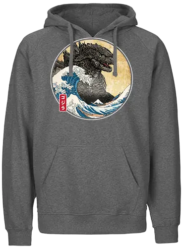 The Great Kaiju off Kanagawa - anime, manga, japan, japanese art, Kaiju, Kaiju, great wave off kanagawa - Fairtrade Hoodie
