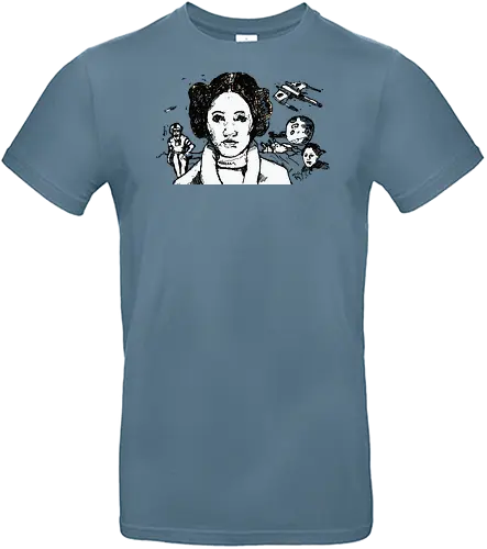 Galactic Echoes Sci-Fi Graphic  - May the Fourth, artistic tee, indie ästhetik, boho vibe, Space Opera, prinzessin lea, streetwear graphic, artsy shirt, linocut art, Holzschnitt, handmade aesthetic, urban wear, illustration, graphic tee - Standard T-Shirt