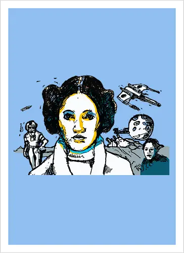 May the Fourth (c) - May the Fourth, Space Opera, prinzessin lea, streetwear graphic, artsy shirt, linocut art, Holzschnitt, handmade aesthetic, urban wear, illustration, graphic tee, artistic tee, indie ästhetik, boho vibe - Kunstdruck