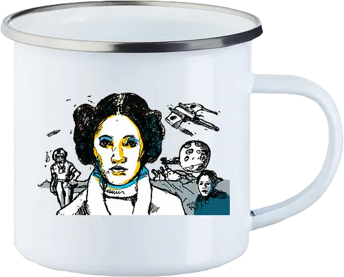 May the Fourth (c) - May the Fourth, Space Opera, prinzessin lea, streetwear graphic, artsy shirt, linocut art, Holzschnitt, handmade aesthetic, urban wear, illustration, graphic tee, artistic tee, indie ästhetik, boho vibe - Emailletasse