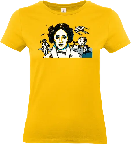 May the Fourth (c) - May the Fourth, Space Opera, prinzessin lea, streetwear graphic, artsy shirt, linocut art, Holzschnitt, handmade aesthetic, urban wear, illustration, graphic tee, artistic tee, indie ästhetik, boho vibe - Standard T-Shirt (Frauen)
