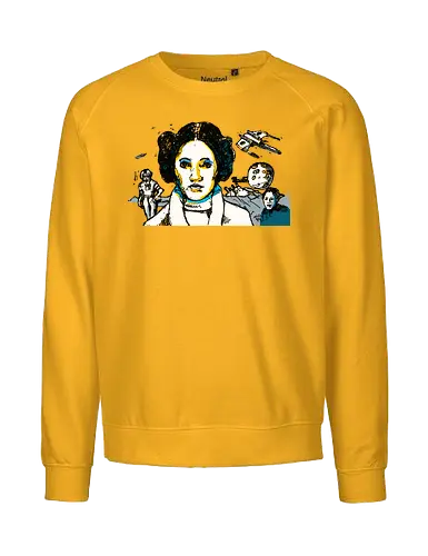 May the Fourth (c) - May the Fourth, Space Opera, prinzessin lea, streetwear graphic, artsy shirt, linocut art, Holzschnitt, handmade aesthetic, urban wear, illustration, graphic tee, artistic tee, indie ästhetik, boho vibe - Fairtrade Sweatshirt
