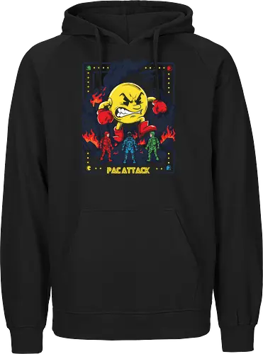 Pac Attack - pacattack, arcade, gaming, gamer, videogame, retro, vintage, nostalgia, classic, arcadegames, action, battle, soldiers, combat, explosion, gamingculture, gamerlife, 80s, 90s, popculture - Fairtrade Hoodie