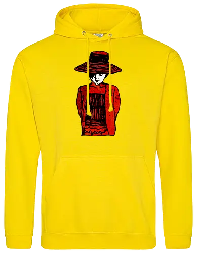 The silent Anna - girl with a hat, maedchen mit hut, streetwear graphic, artsy shirt, linocut art, Holzschnitt, handmade aesthetic, urban wear, illustration, graphic tee, artistic tee, indie ästhetik, boho vibe, strohhut, geheimnisvoll, mysterious portrait, artsy clothing - Standard Hoodie