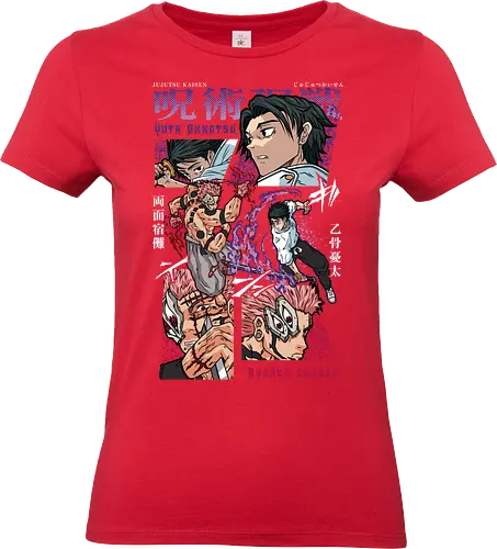 Yuta vs Sukuna Final Curse JJK - Yuta Okkotsu, Ryomen Sukuna, Jujutsu, final battle, cursed clash, dark anime art, manga fan gift, otaku apparel - Standard T-Shirt (Frauen)