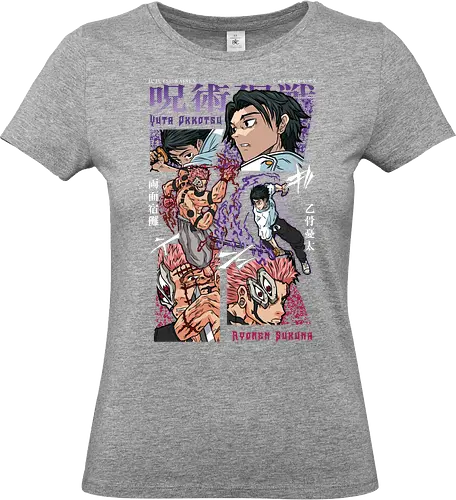 Yuta vs Sukuna Final Curse JJK - Yuta Okkotsu, Ryomen Sukuna, Jujutsu, final battle, cursed clash, dark anime art, manga fan gift, otaku apparel - Standard T-Shirt (Frauen)