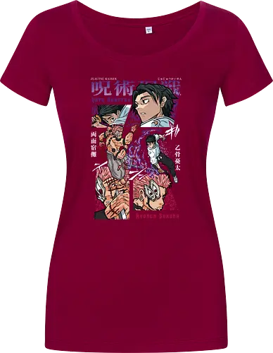 Yuta vs Sukuna Final Curse JJK - Yuta Okkotsu, Ryomen Sukuna, Jujutsu, final battle, cursed clash, dark anime art, manga fan gift, otaku apparel - Damen T-Shirt