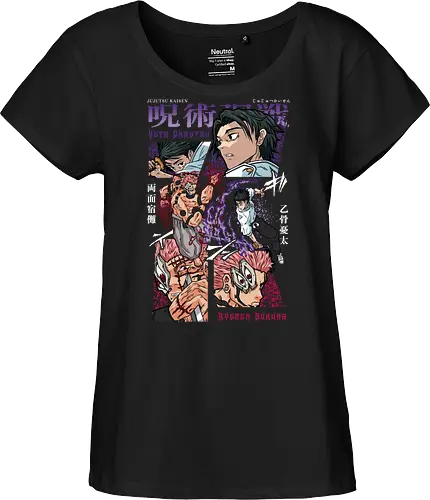 Yuta vs Sukuna Final Curse JJK - Yuta Okkotsu, Ryomen Sukuna, Jujutsu, final battle, cursed clash, dark anime art, manga fan gift, otaku apparel - Fairtrade Girl Shirt