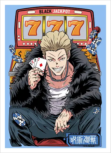 Hakari JJK Jackpot Energy - Hakari Kinji, Jujutsu, casino vibes, dark anime, otaku gift, anime fan, bold graphic, shonen - Kunstdruck